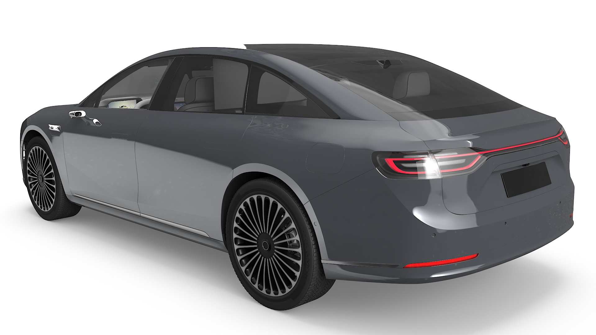 3D Sleek Modern Sedan Gray model