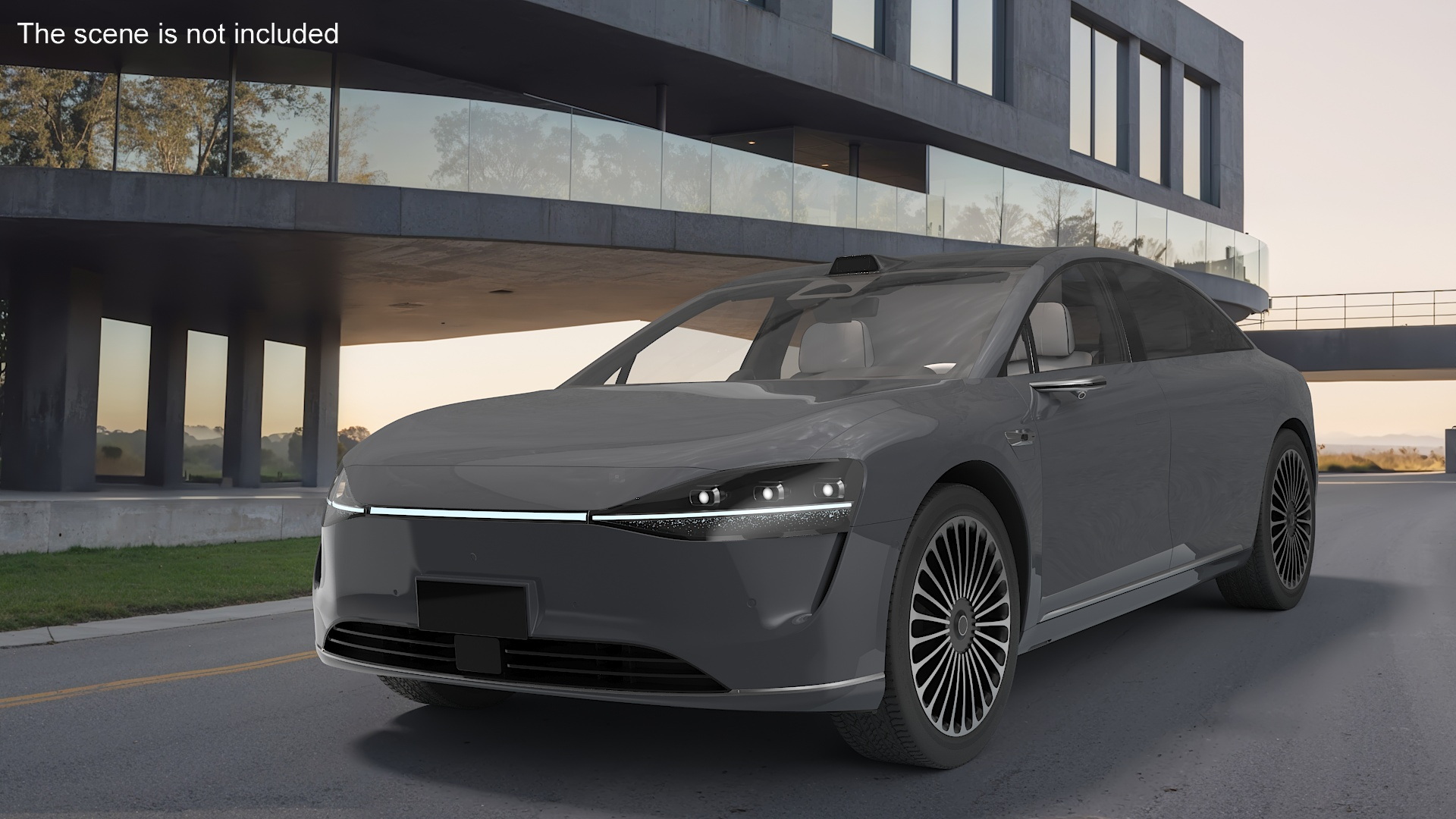 3D Sleek Modern Sedan Gray model