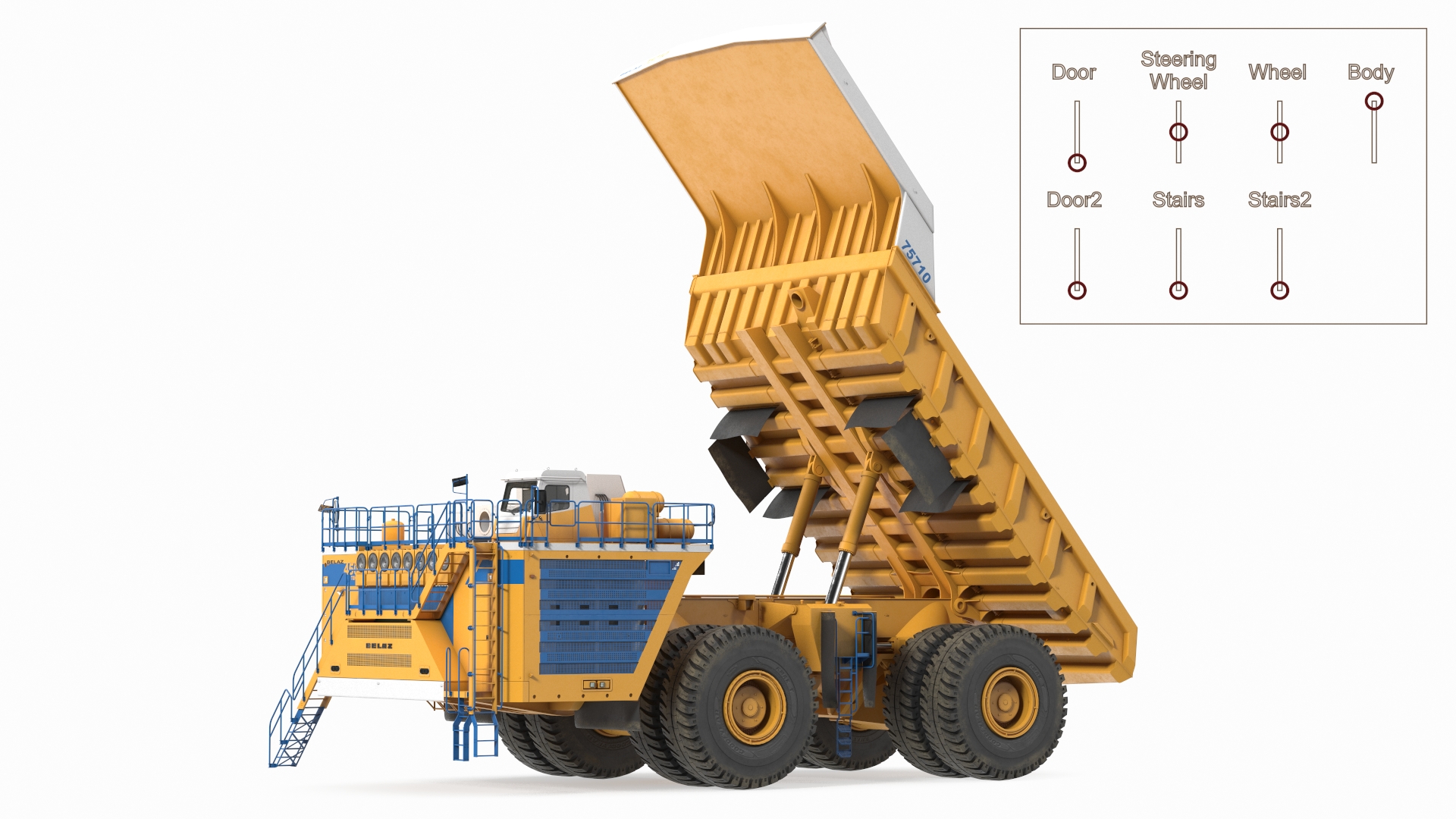 3D Belaz 75710 Haul Truck New Rigged model