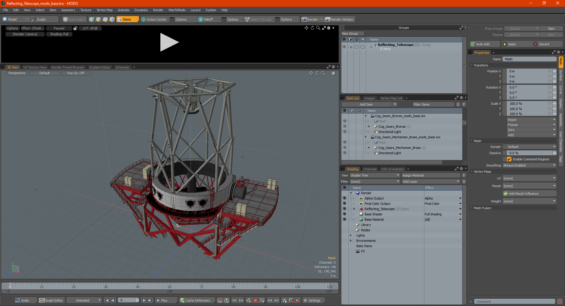 3D model Reflecting Telescope