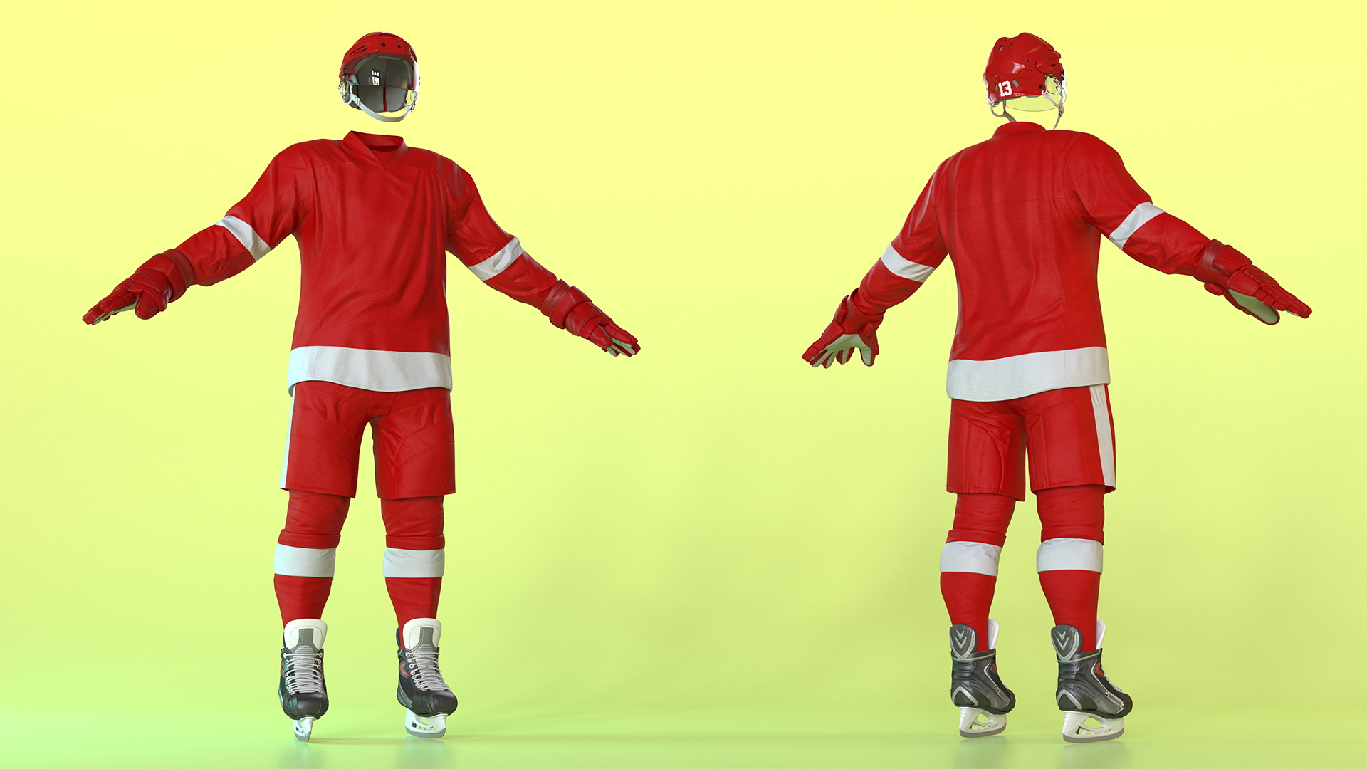 3D model Hockey Equipment Red