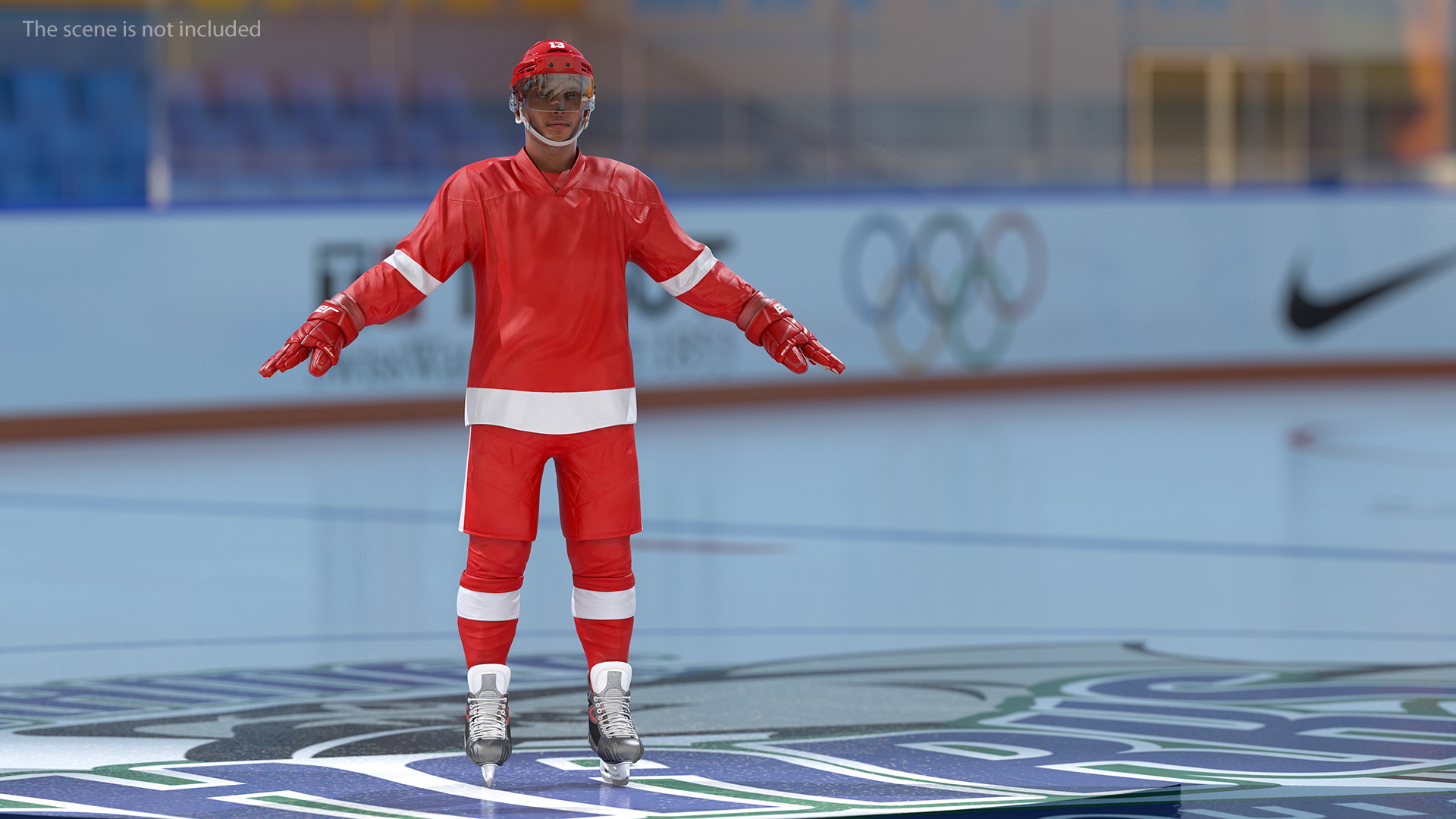 3D model Hockey Equipment Red