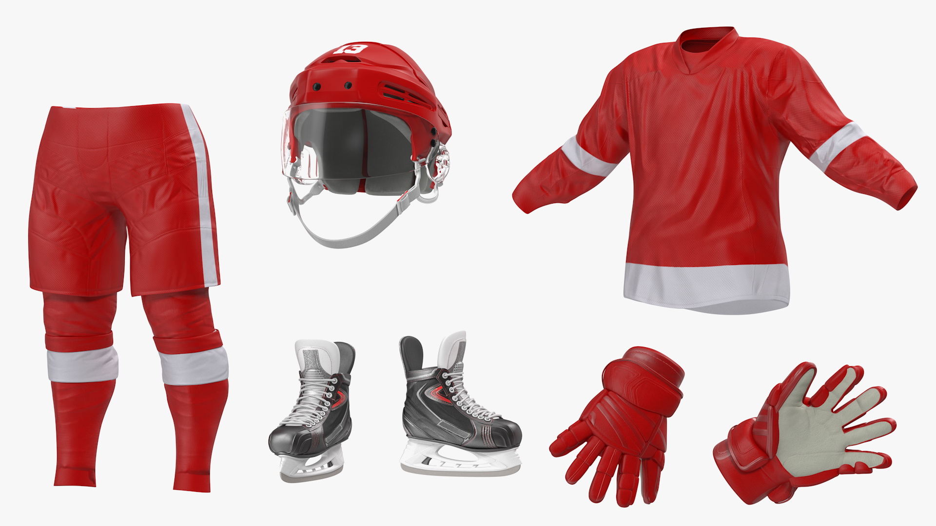 3D model Hockey Equipment Red