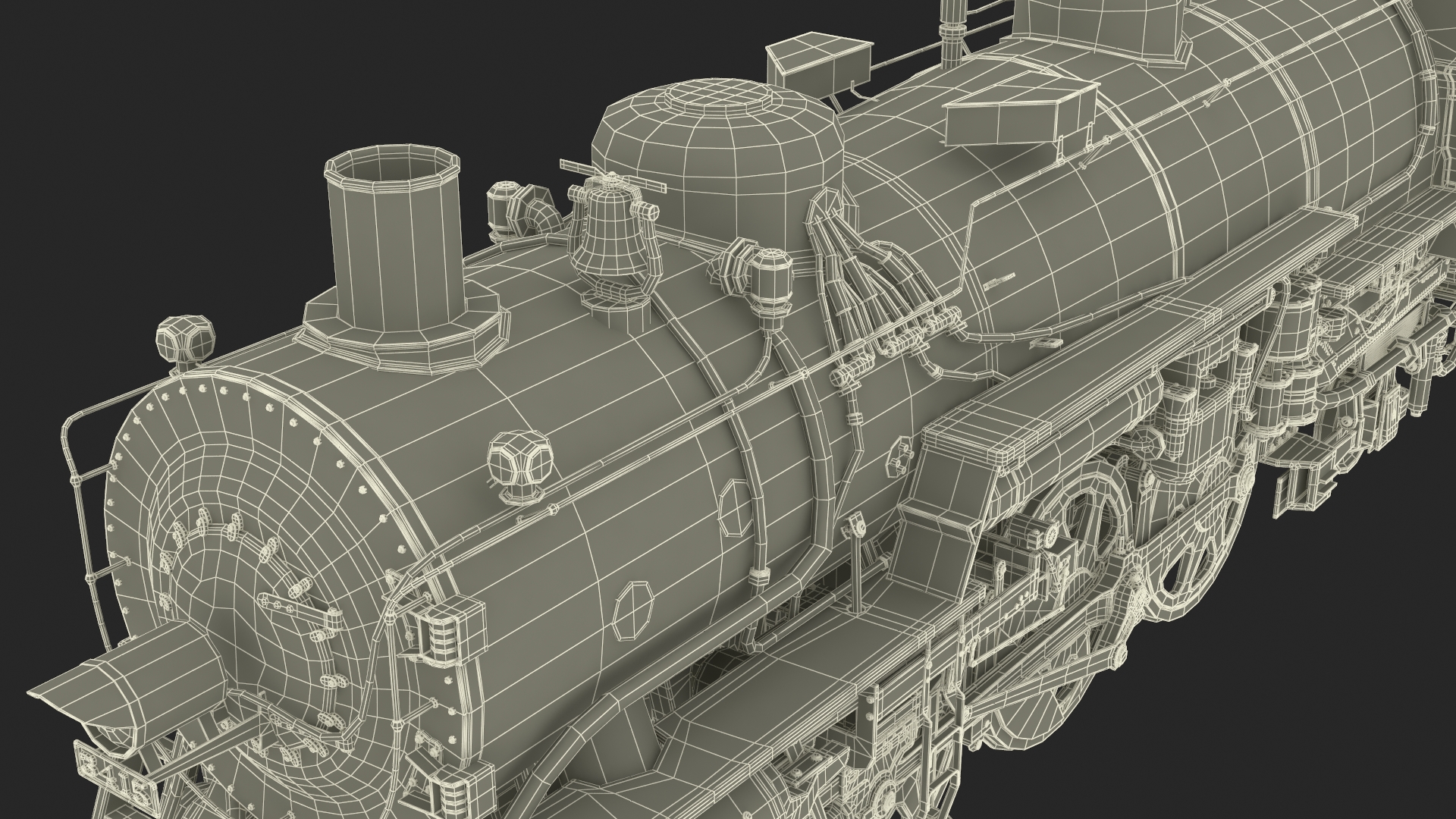 3D model Steam Engine with Caboose