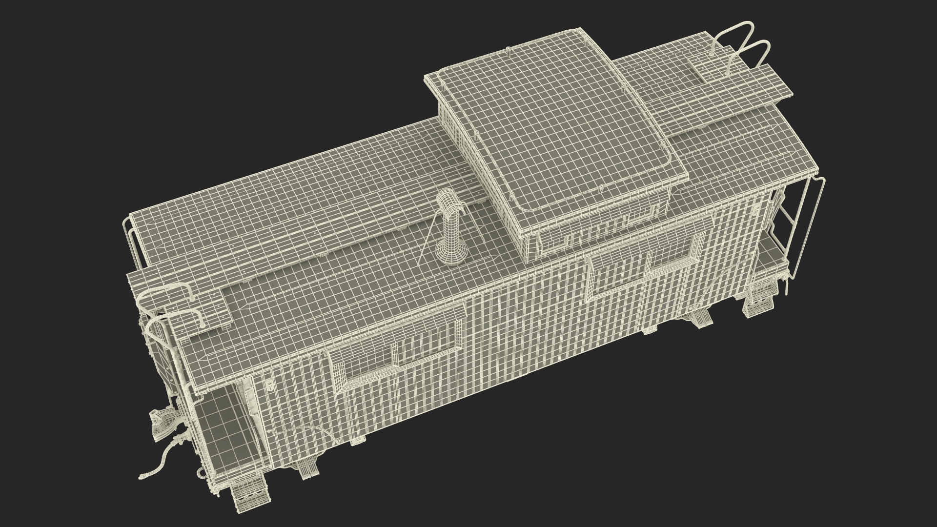 3D model Steam Engine with Caboose