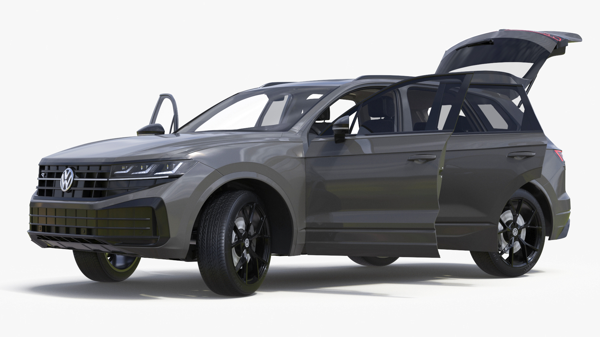 Volkswagen Touareg 2024 Grey Rigged for Maya 3D model