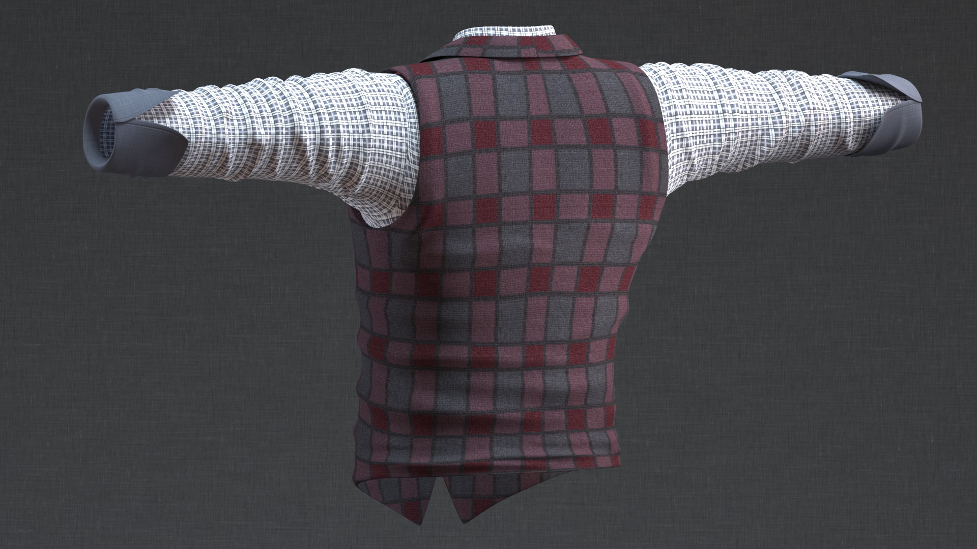 Men Vest with Shirt 3D model