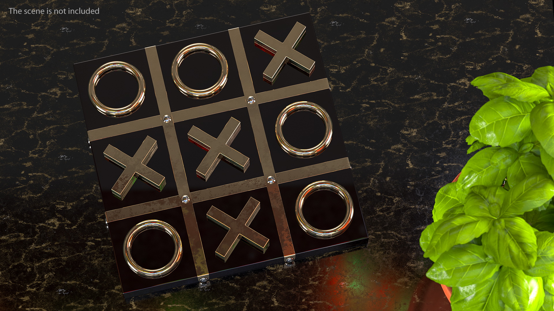 3D model Black and Gold Tic Tac Toe Set