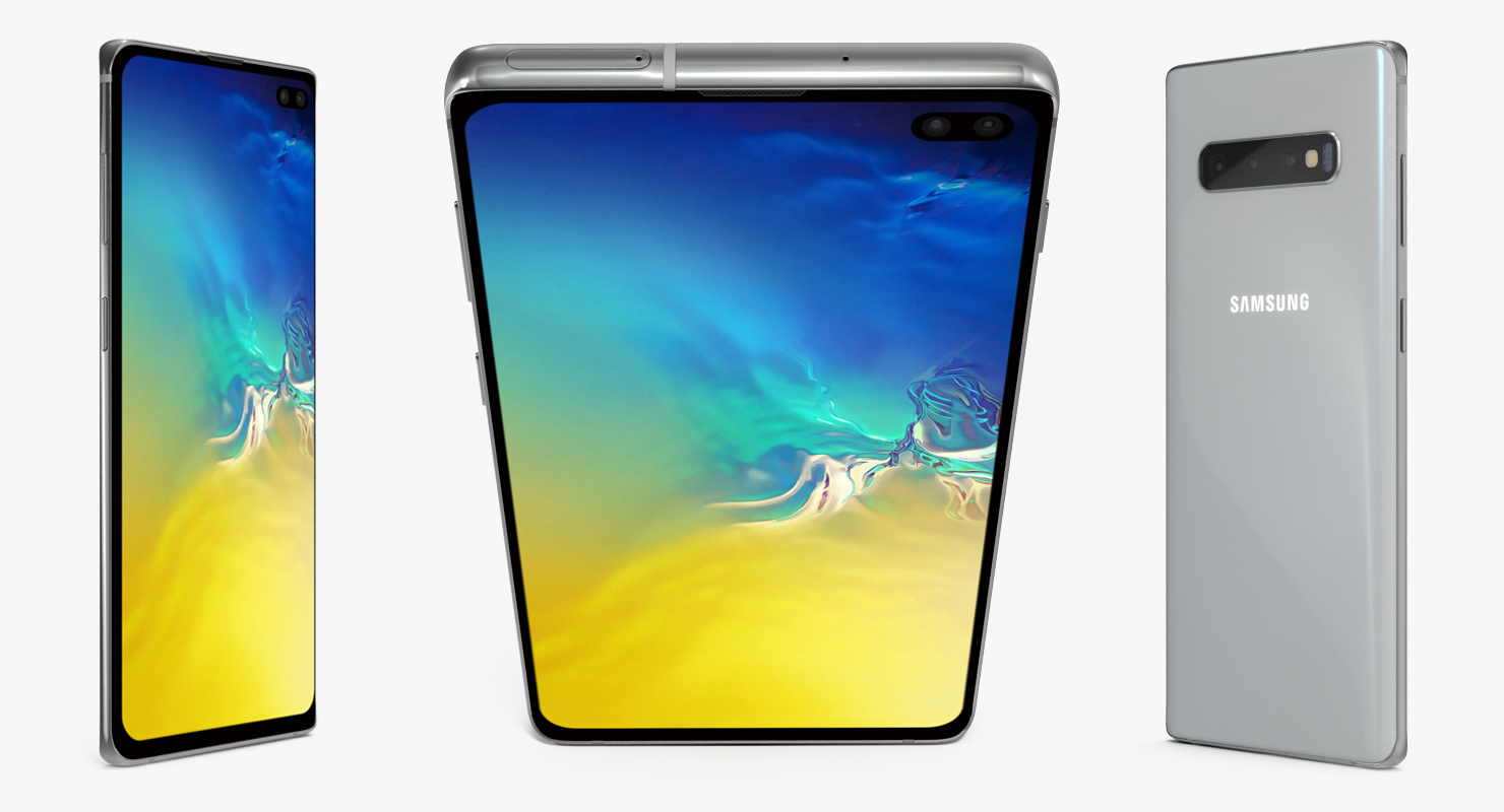 White Samsung Galaxy S10 Plus 3D model