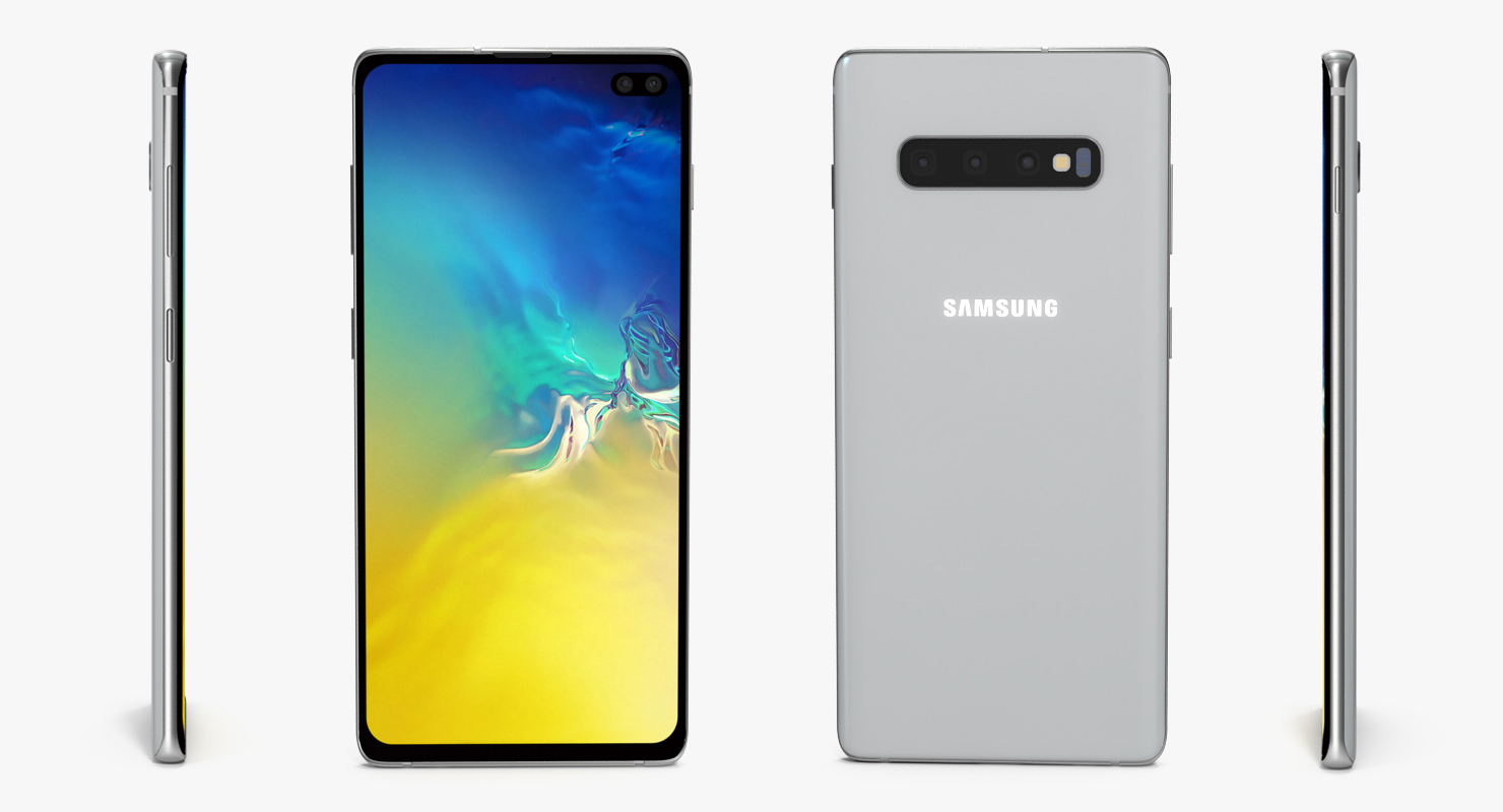 White Samsung Galaxy S10 Plus 3D model