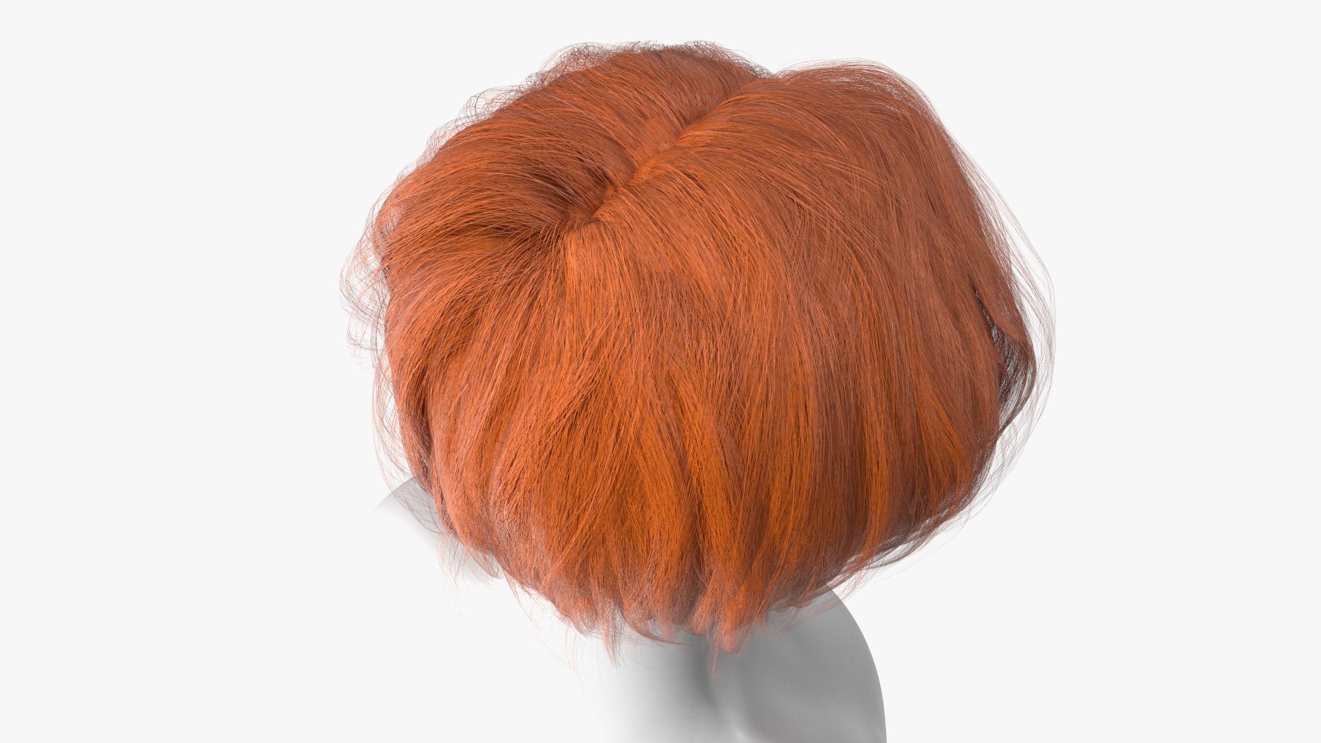 3D Short Hair Wig Red model