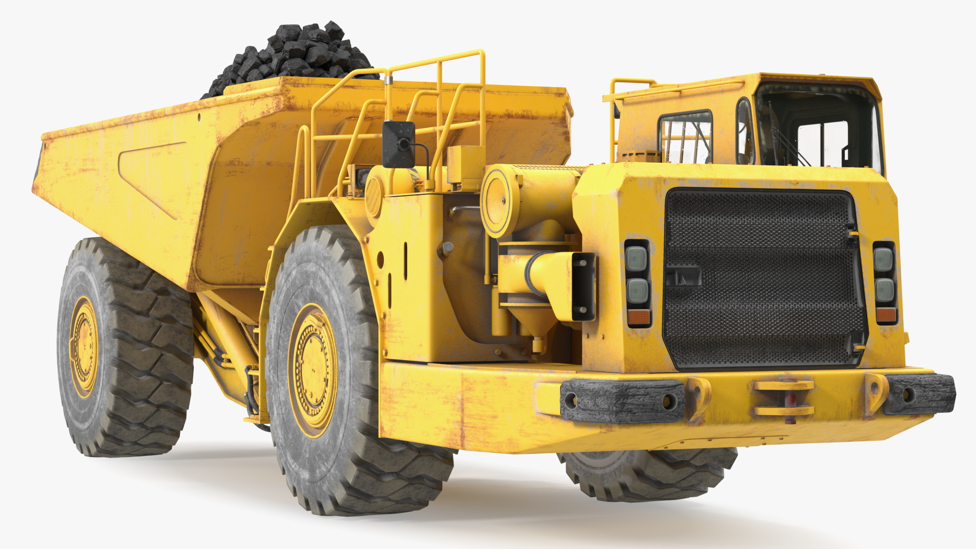 3D Underground Truck With Coal Rigged for Maya model