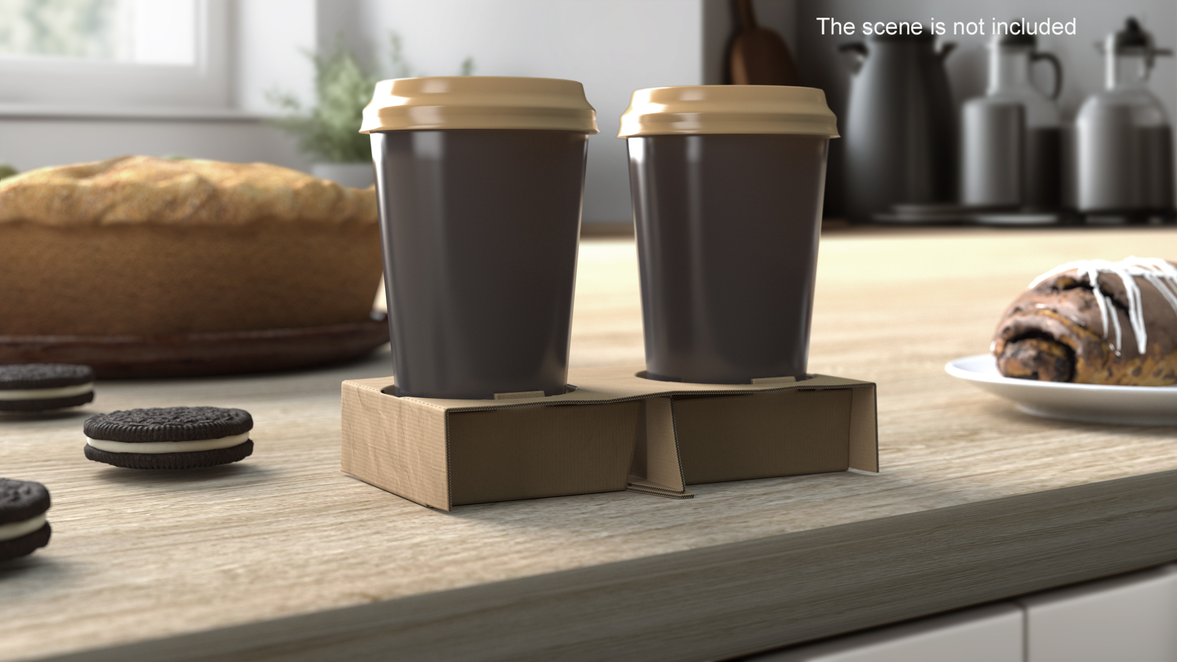 3D model Cardboard Carrier with 2 Coffee Cup