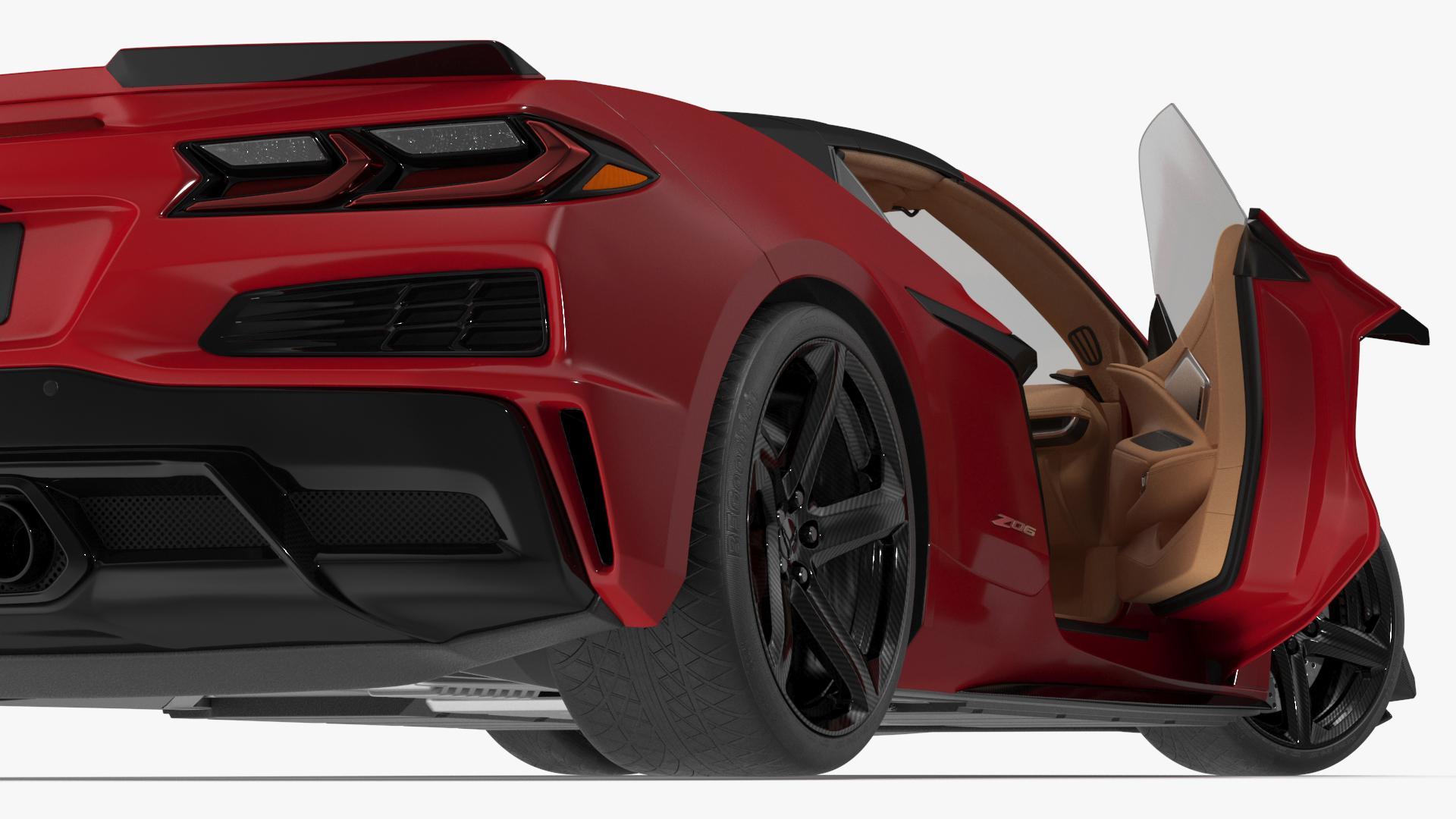 3D 2023 Chevrolet Corvette Z06 Red Rigged model