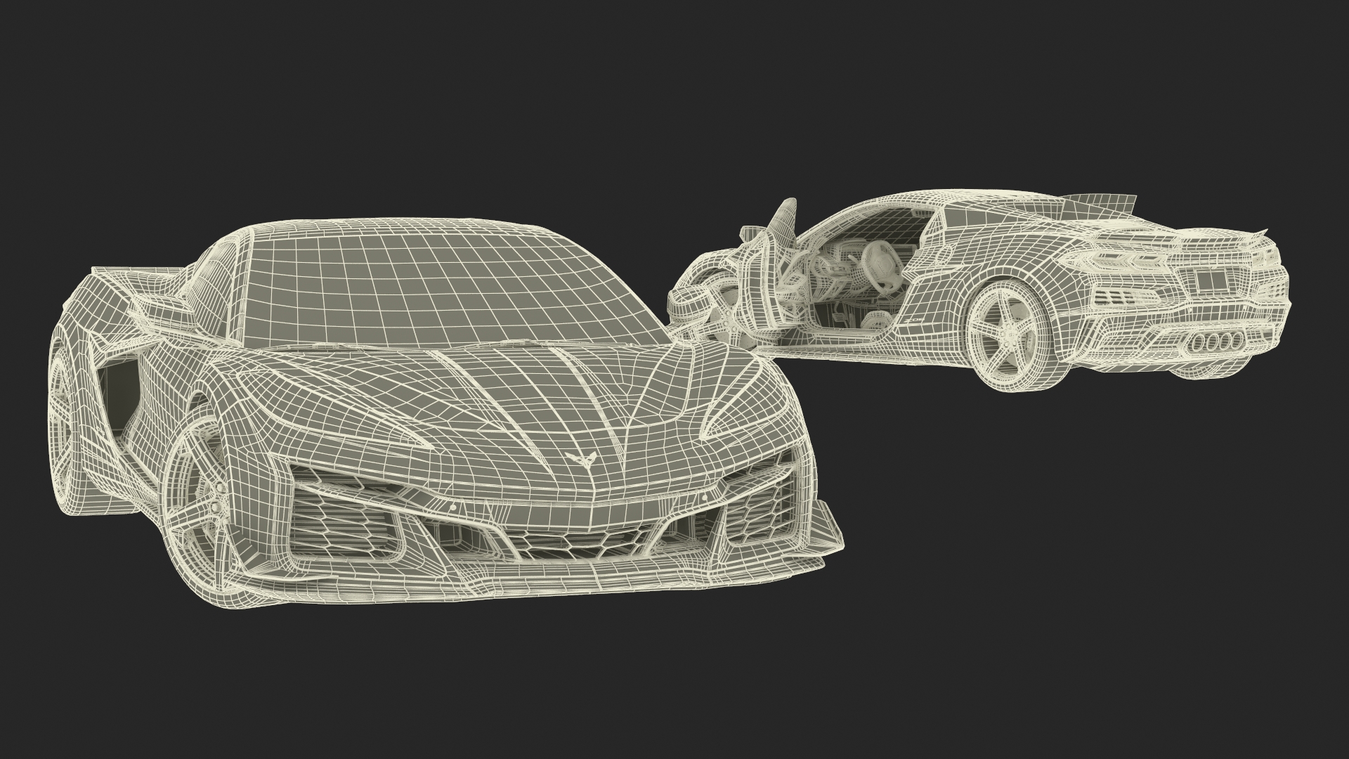 3D 2023 Chevrolet Corvette Z06 Red Rigged model