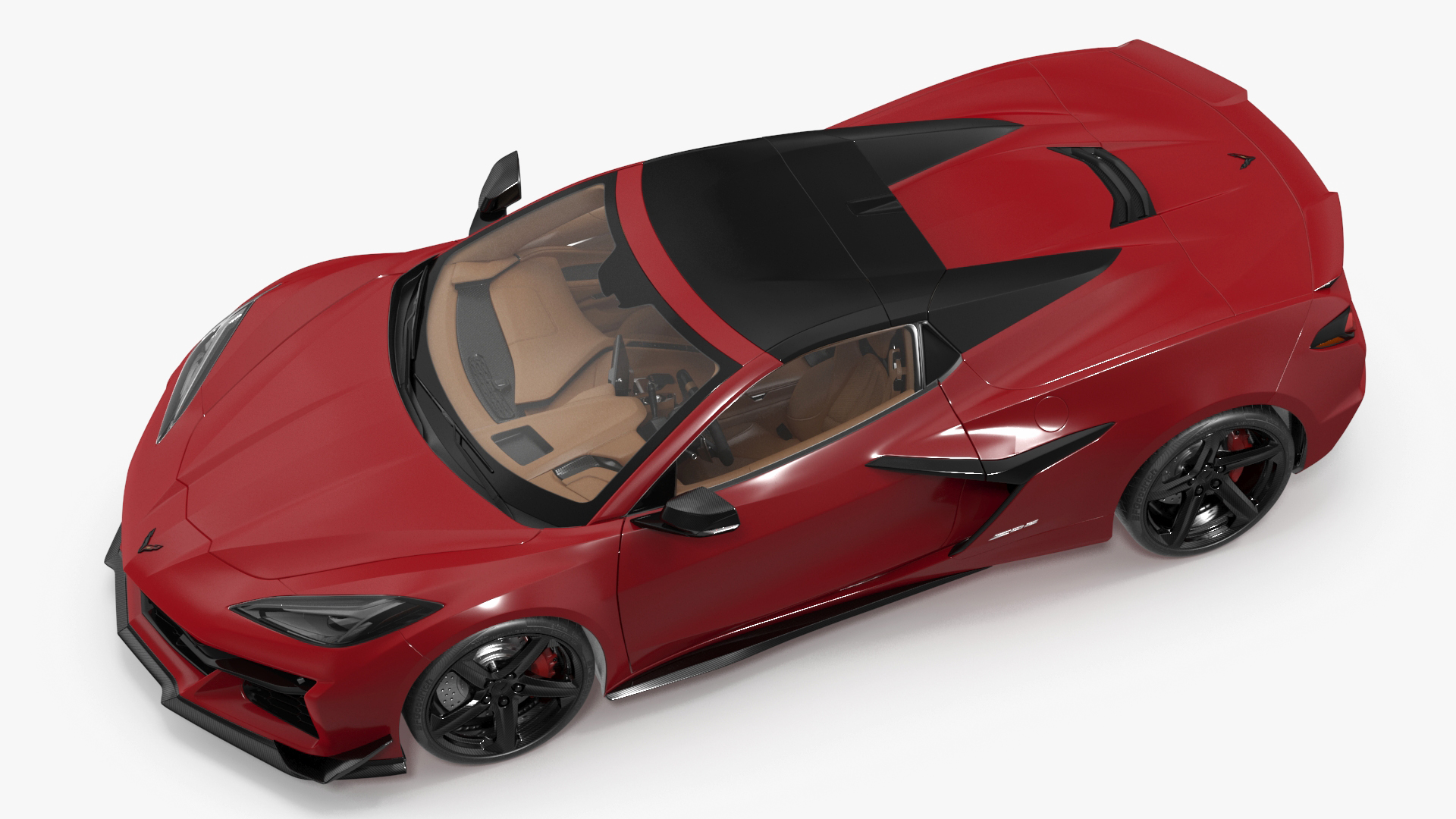 3D 2023 Chevrolet Corvette Z06 Red Rigged model