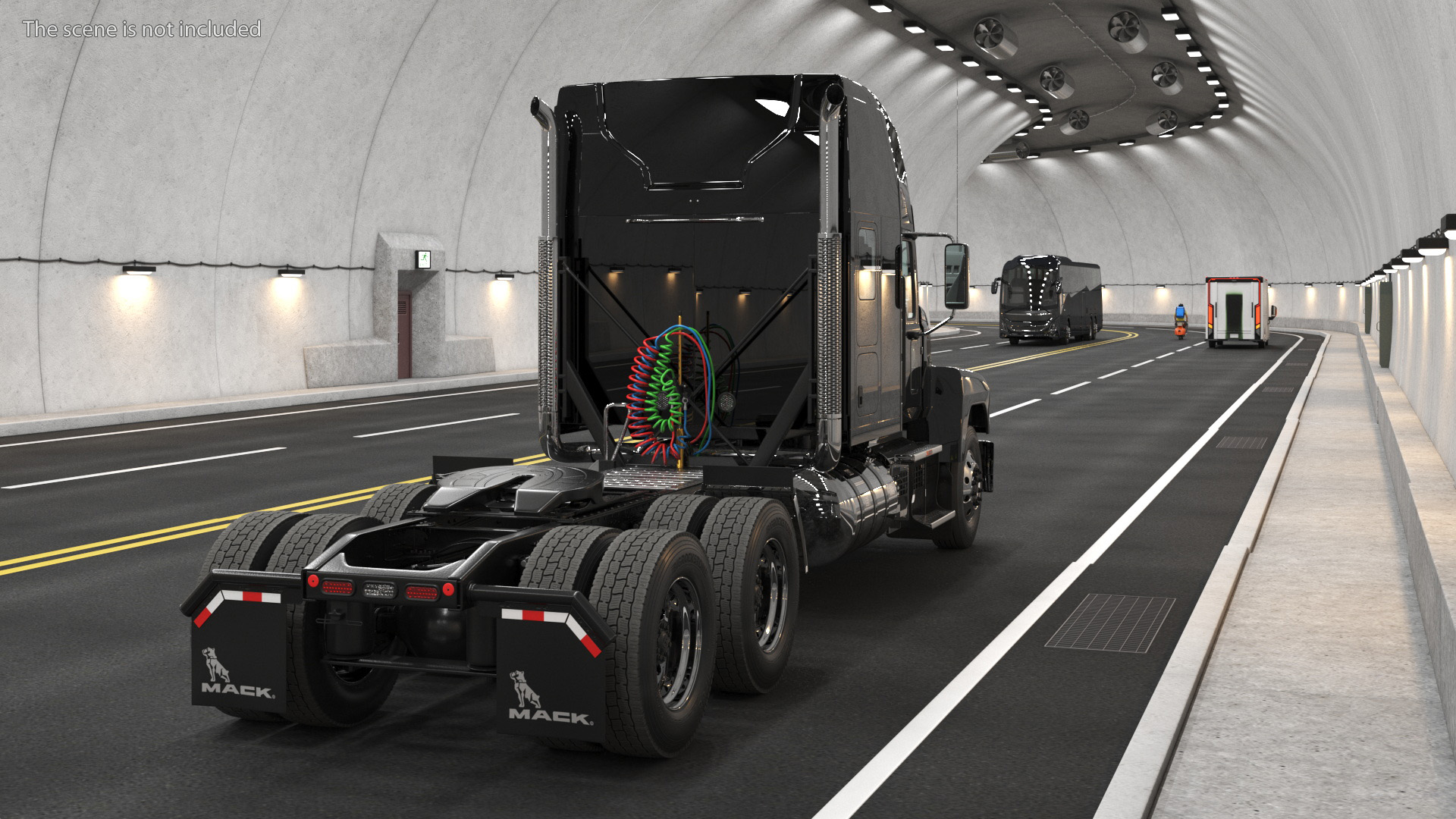 3D model Mack Pinnacle 2025 Semi Truck Black