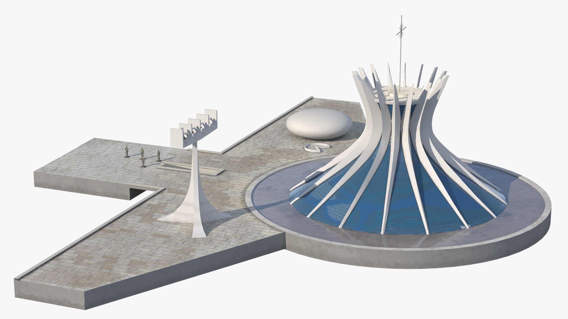 3D Metropolitan Cathedral Our Lady Aparecida