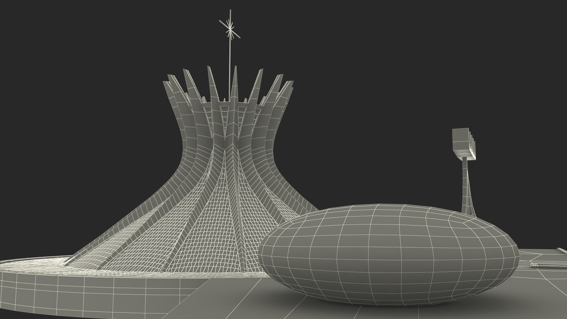 3D Metropolitan Cathedral Our Lady Aparecida