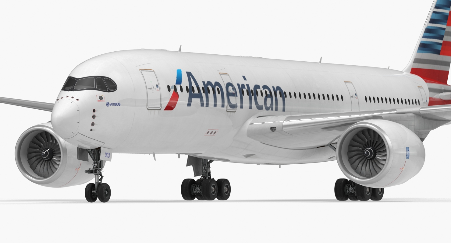 3D model Airbus A350 800 American Airlines Rigged