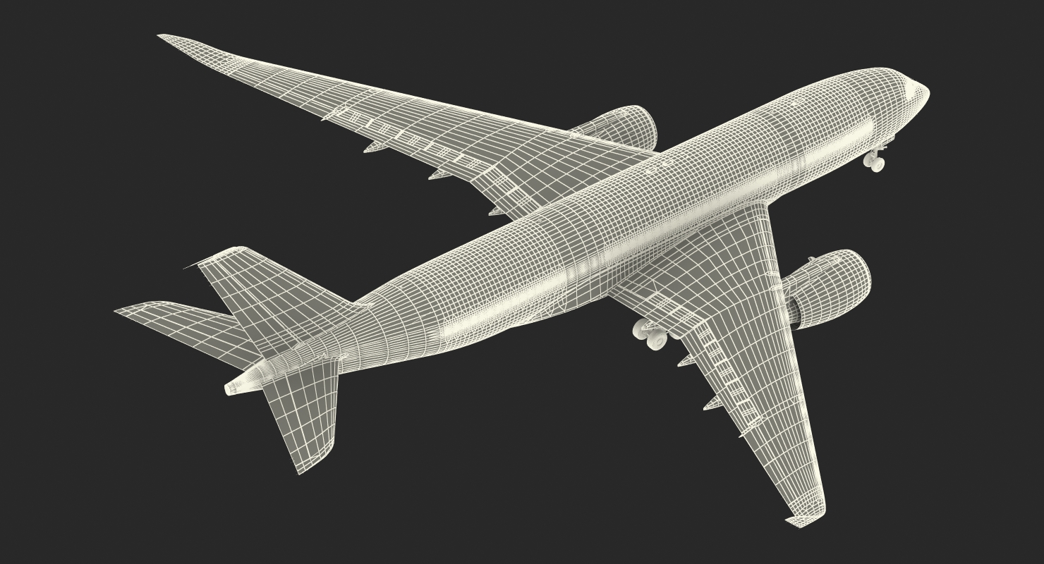 3D model Airbus A350 800 American Airlines Rigged