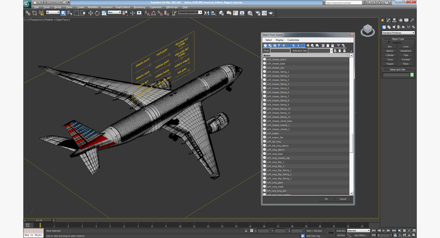 3D model Airbus A350 800 American Airlines Rigged