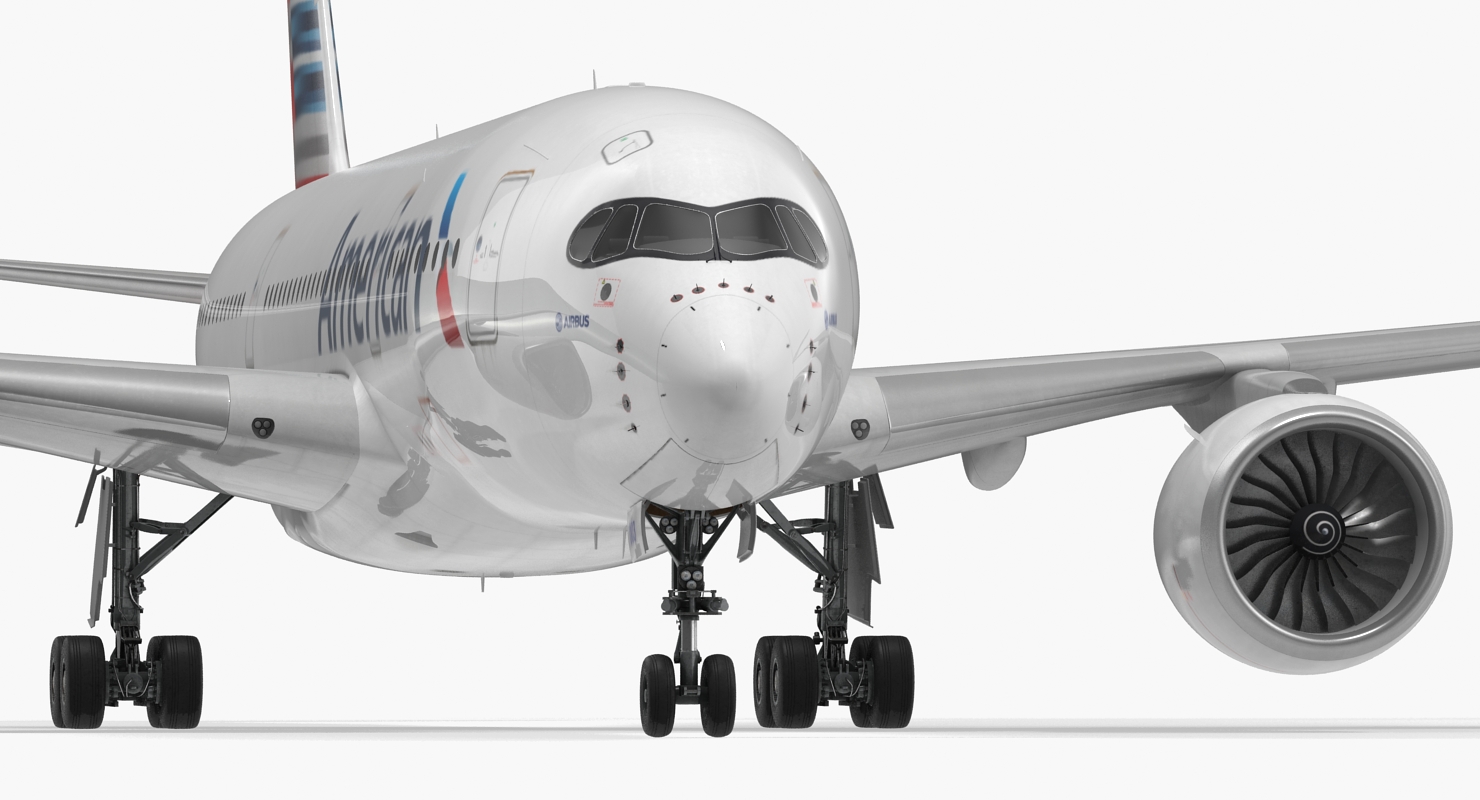 3D model Airbus A350 800 American Airlines Rigged