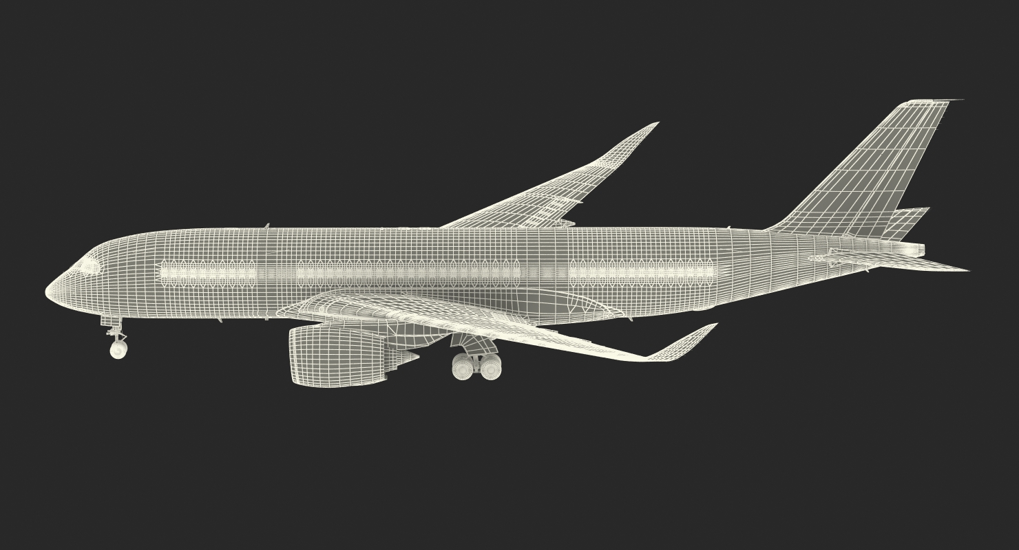 3D model Airbus A350 800 American Airlines Rigged