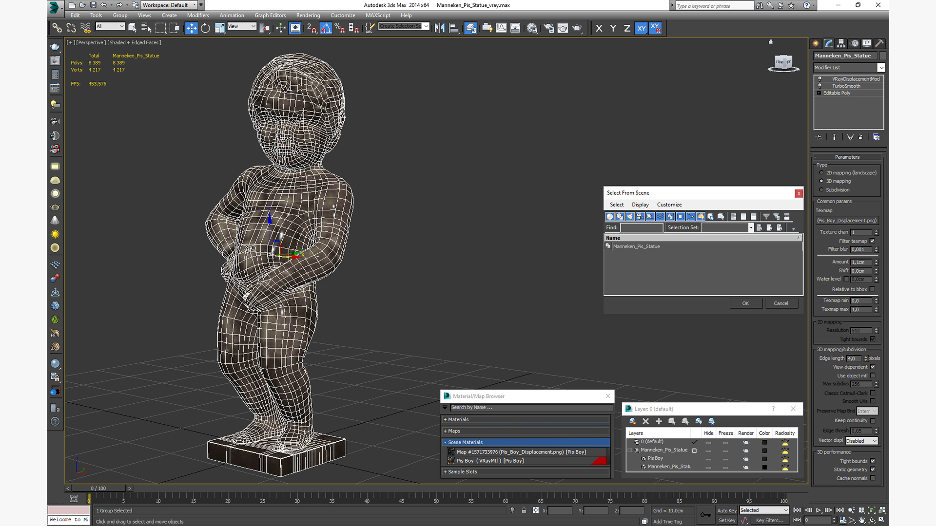 Manneken Pis Statue for 3D Print 3D