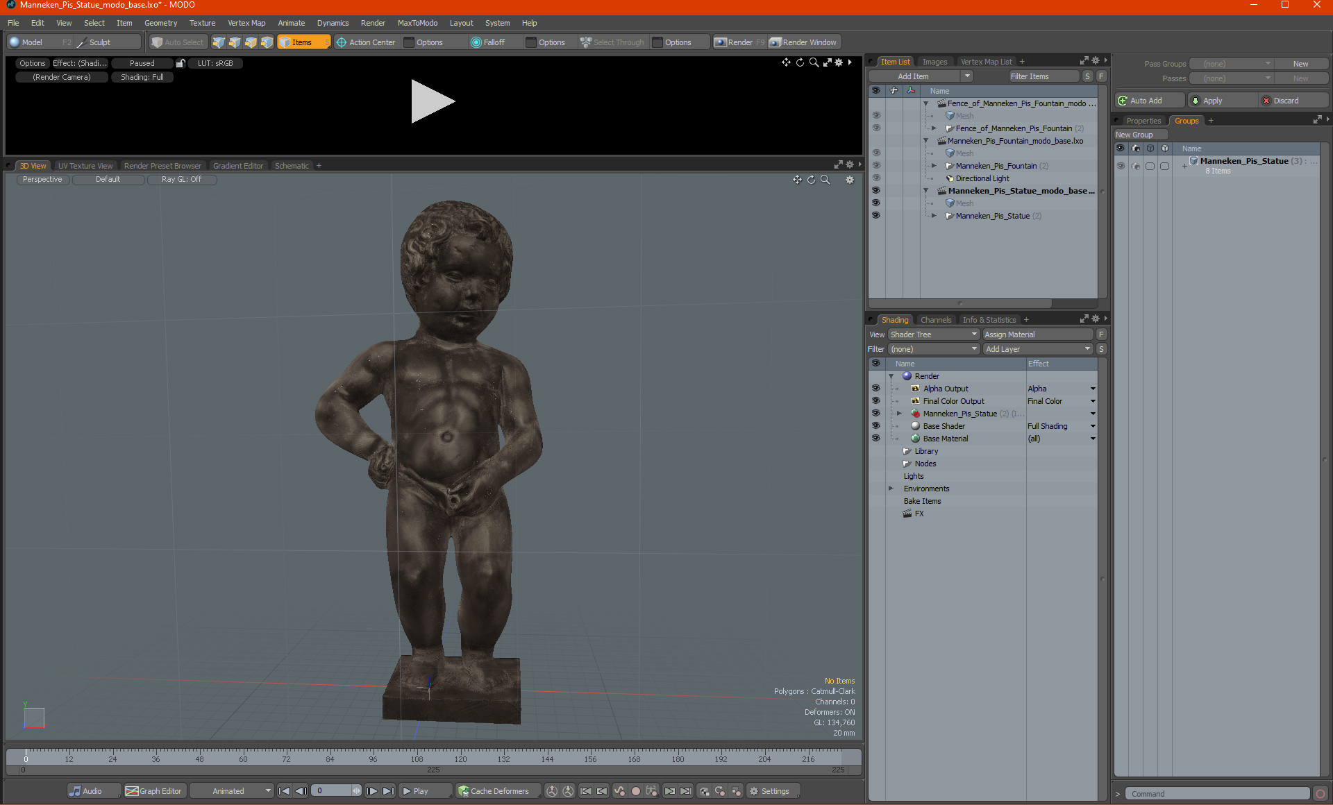 Manneken Pis Statue for 3D Print 3D