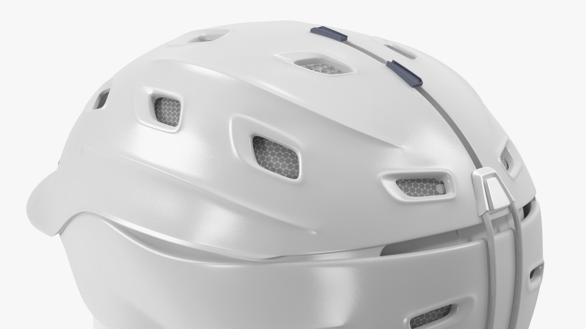 White Snowboard Helmet 3D