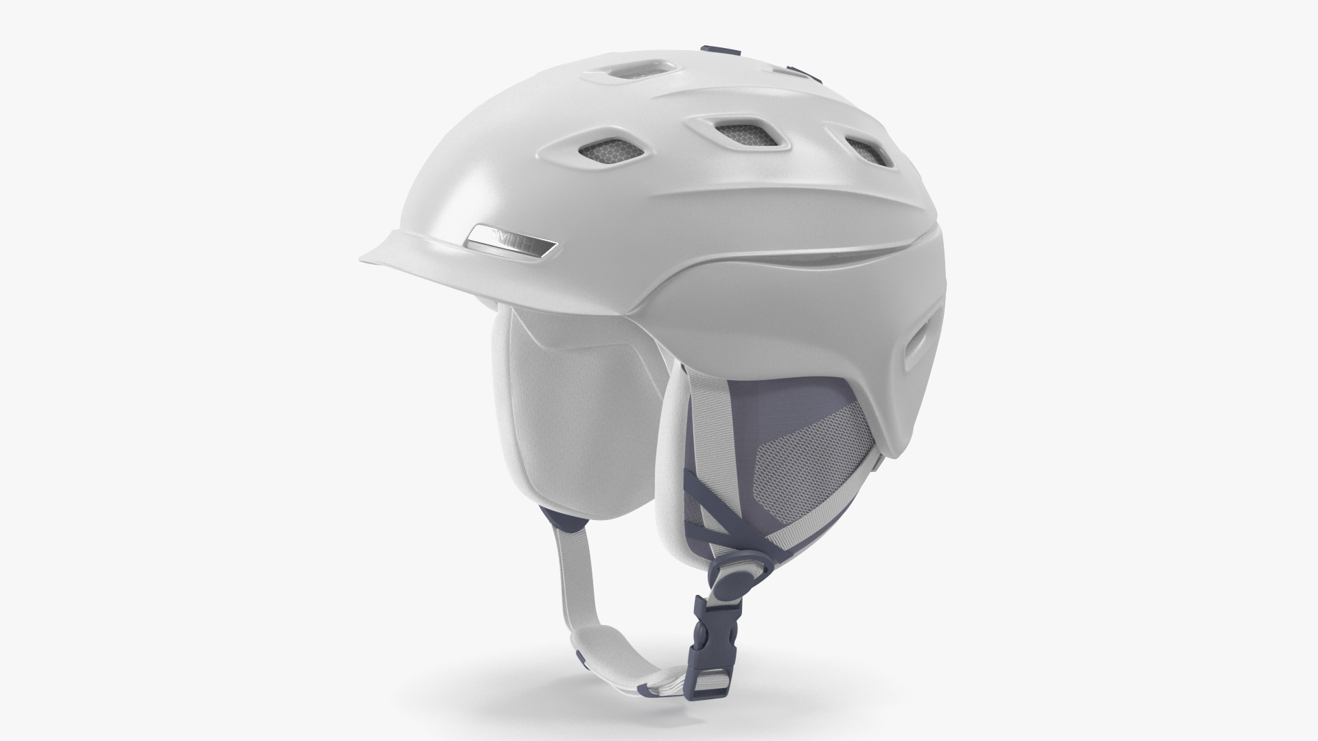 White Snowboard Helmet 3D