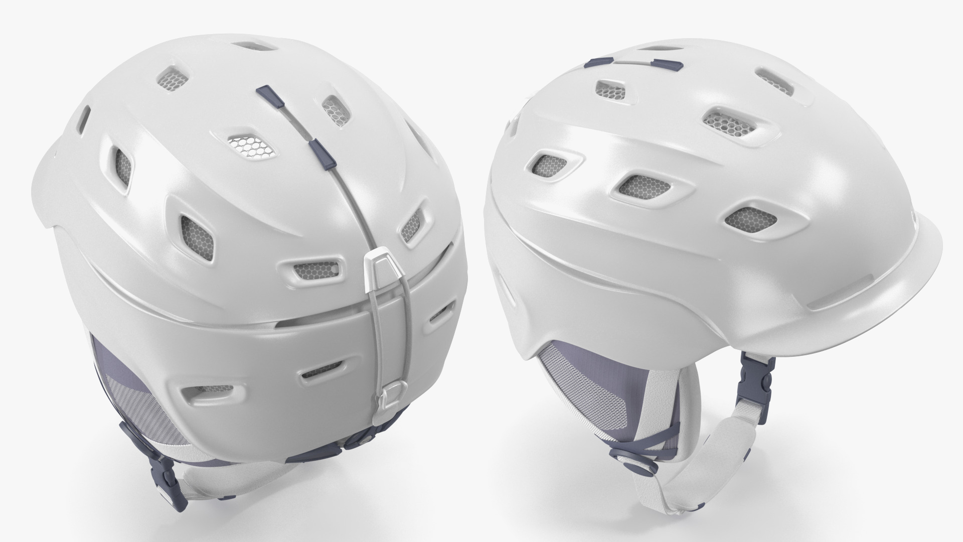 White Snowboard Helmet 3D