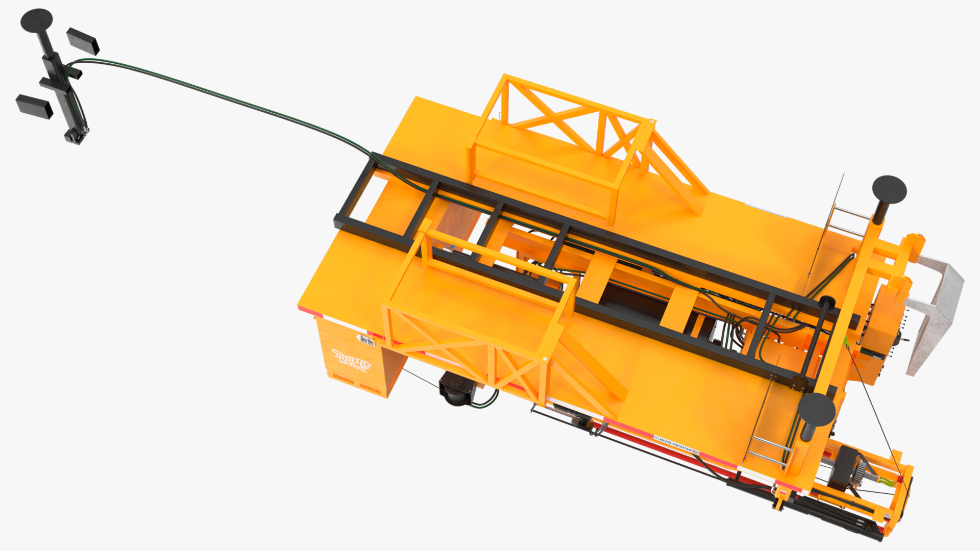 3D Mobile Drilling Rig Orange Rigged model