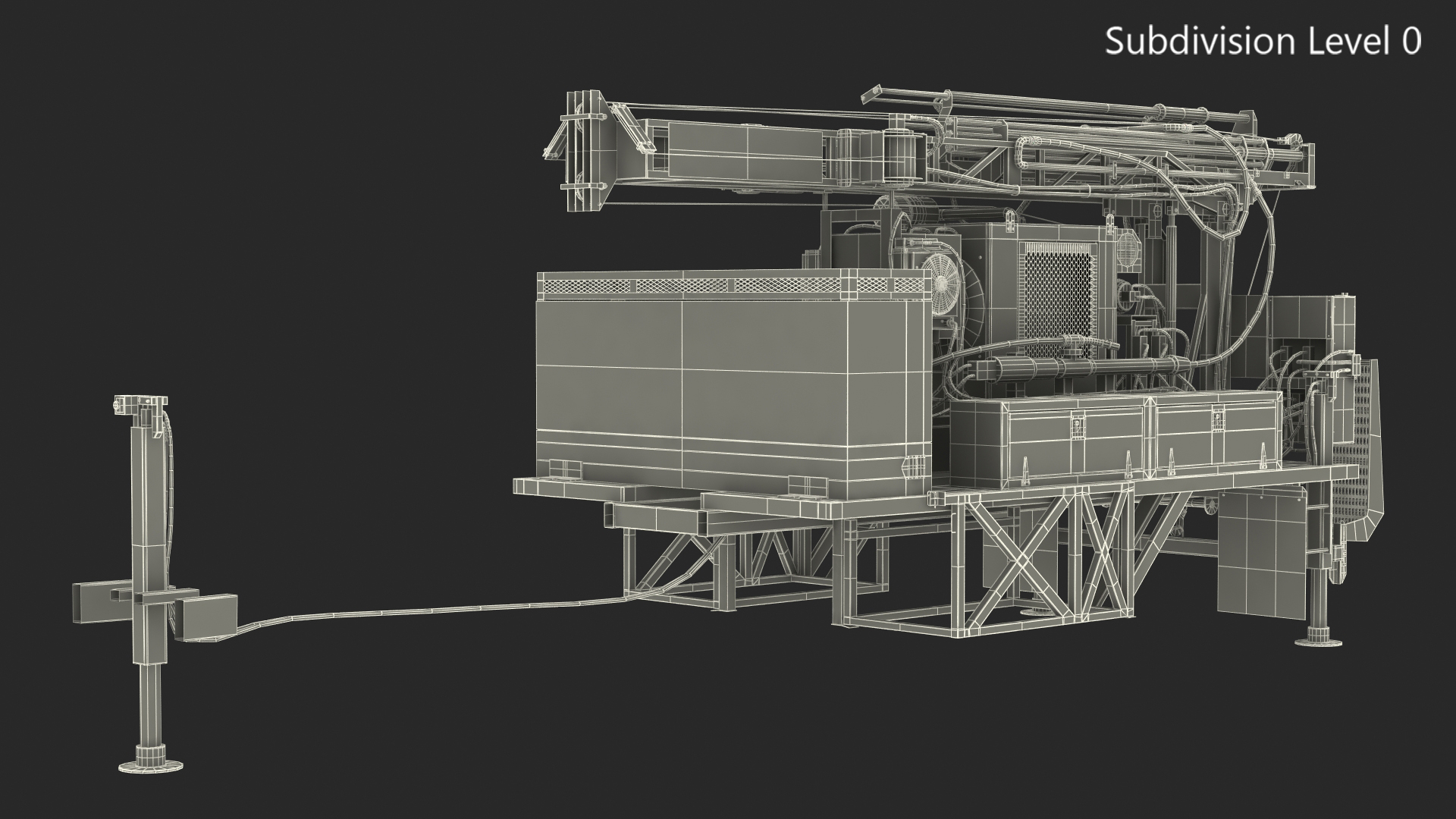 3D Mobile Drilling Rig Orange Rigged model