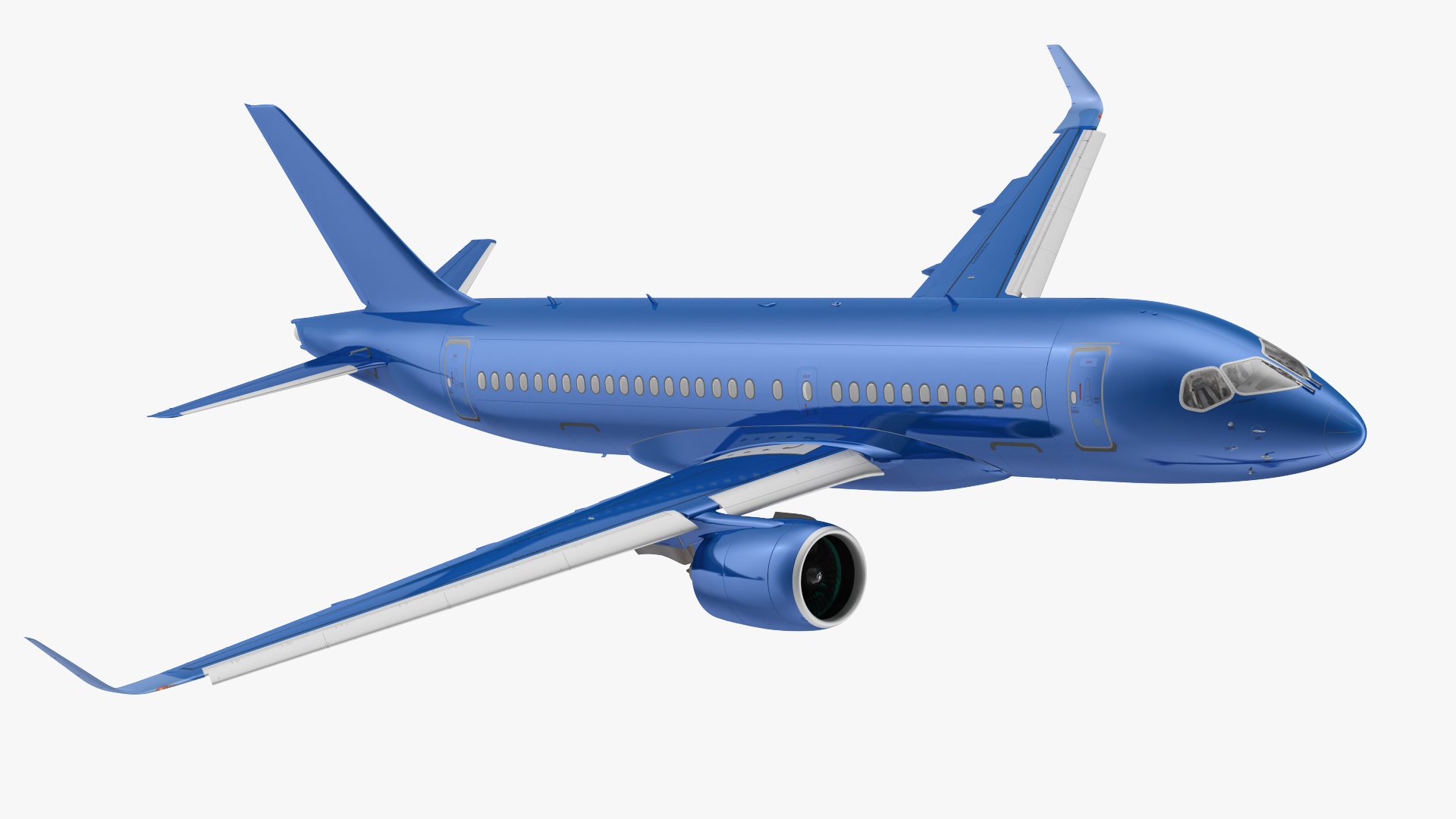 3D Airbus A220 100 Detailed Interior Generic Rigged model