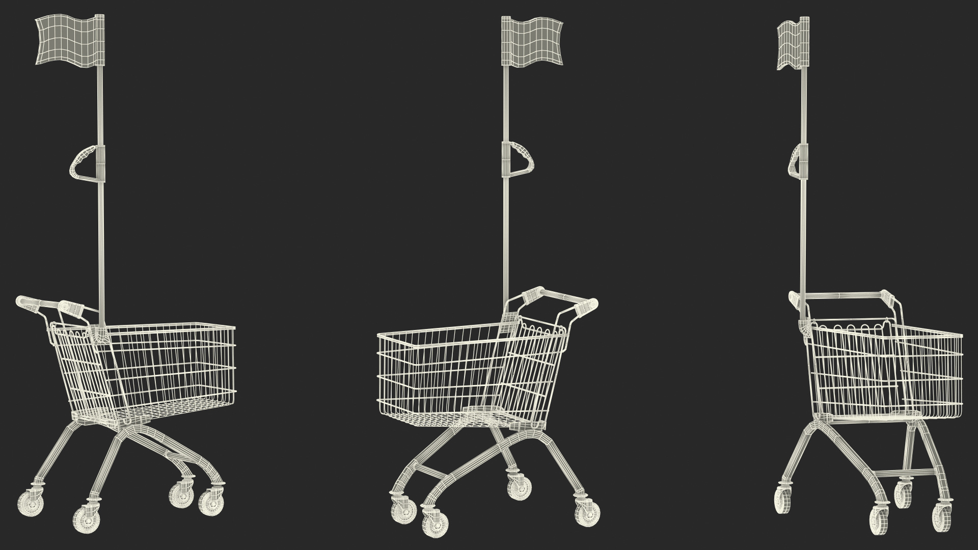 Kid Size Shopping Cart 3D