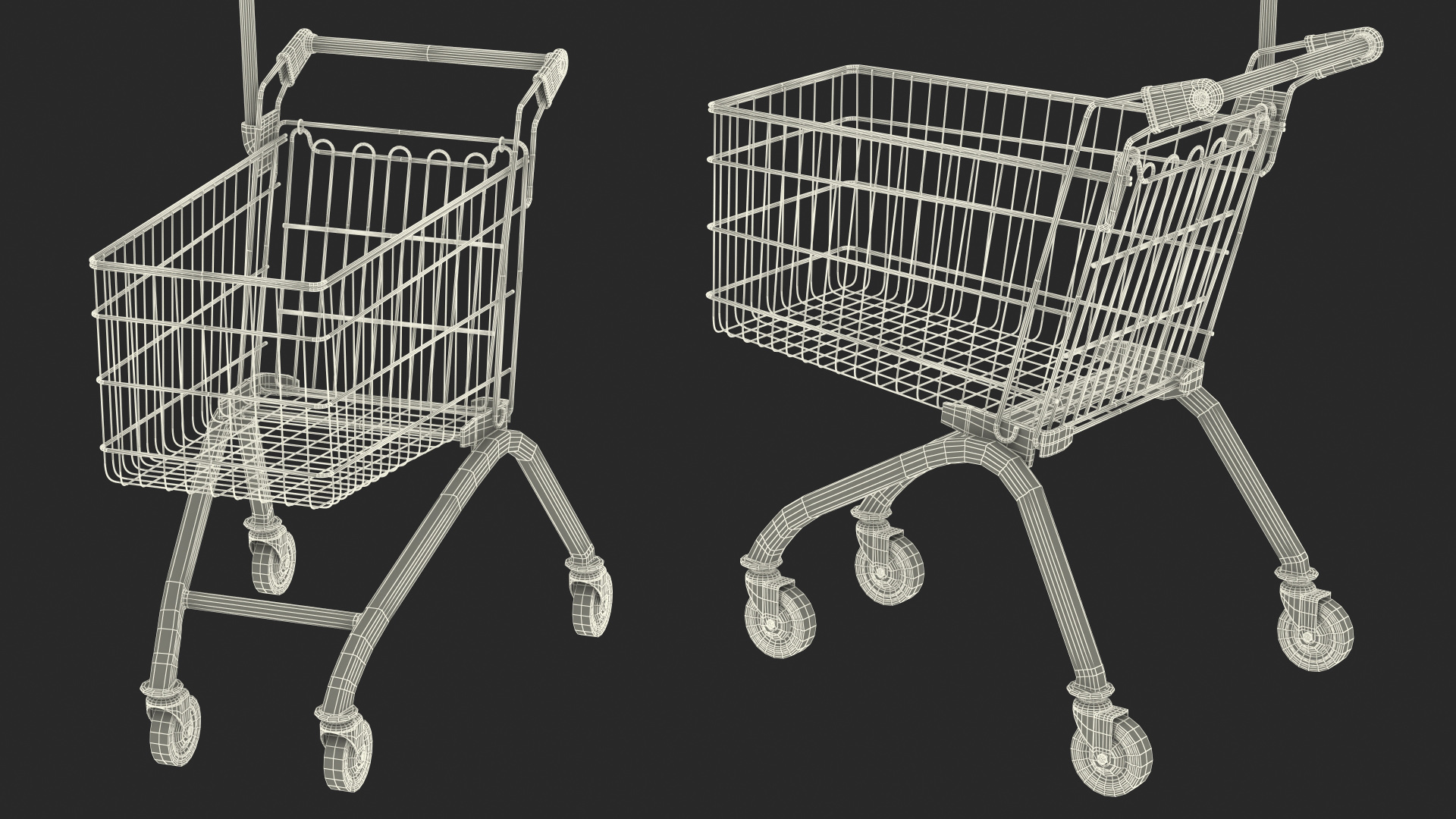 Kid Size Shopping Cart 3D