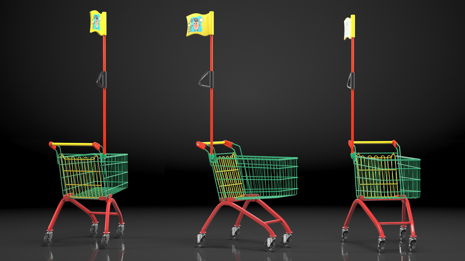 Kid Size Shopping Cart 3D