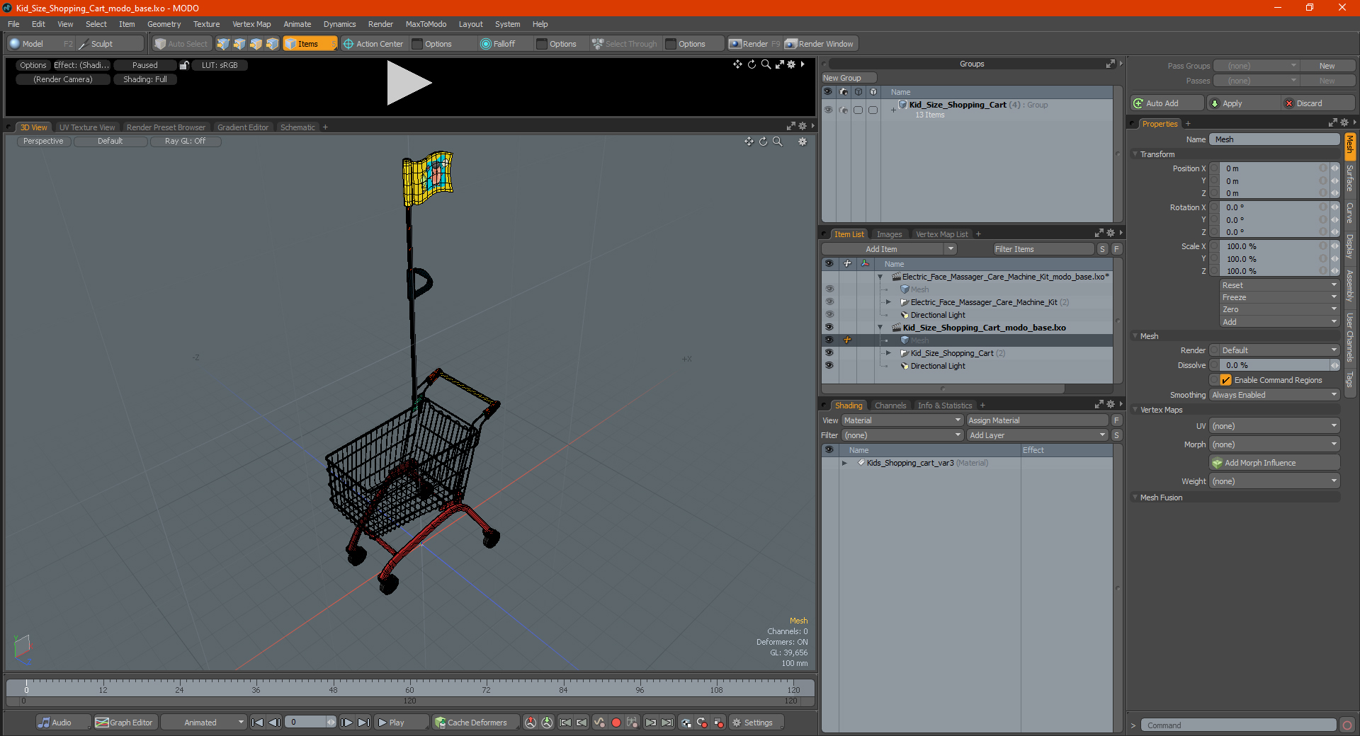 Kid Size Shopping Cart 3D