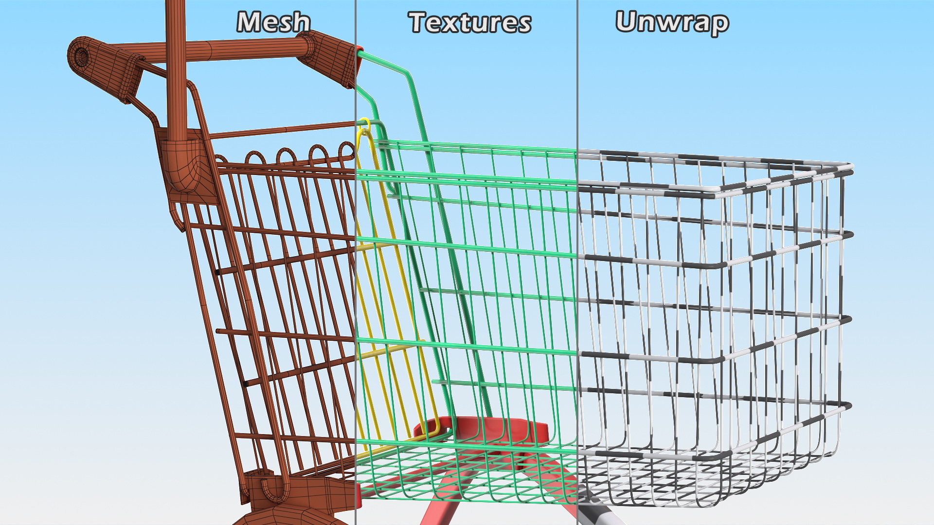 Kid Size Shopping Cart 3D