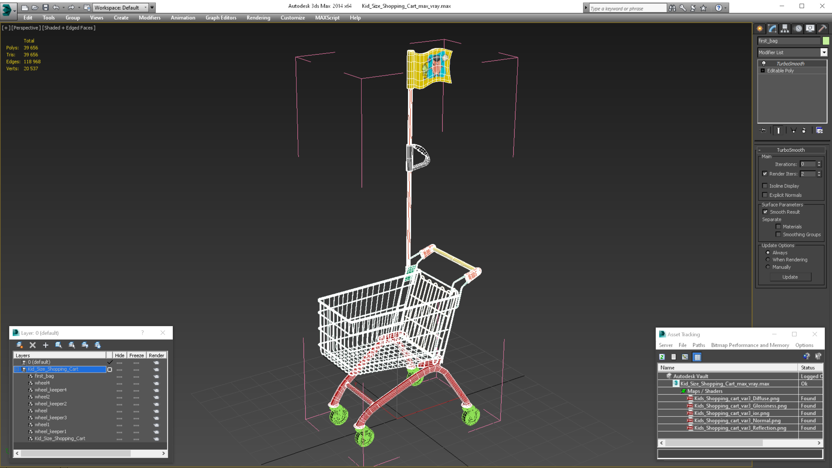 Kid Size Shopping Cart 3D