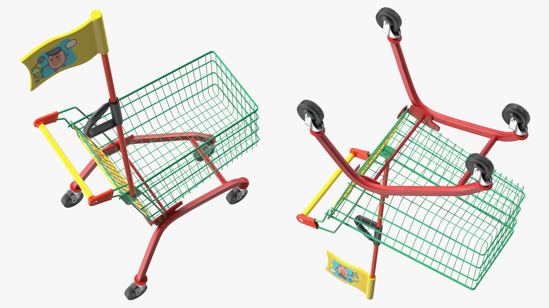 Kid Size Shopping Cart 3D