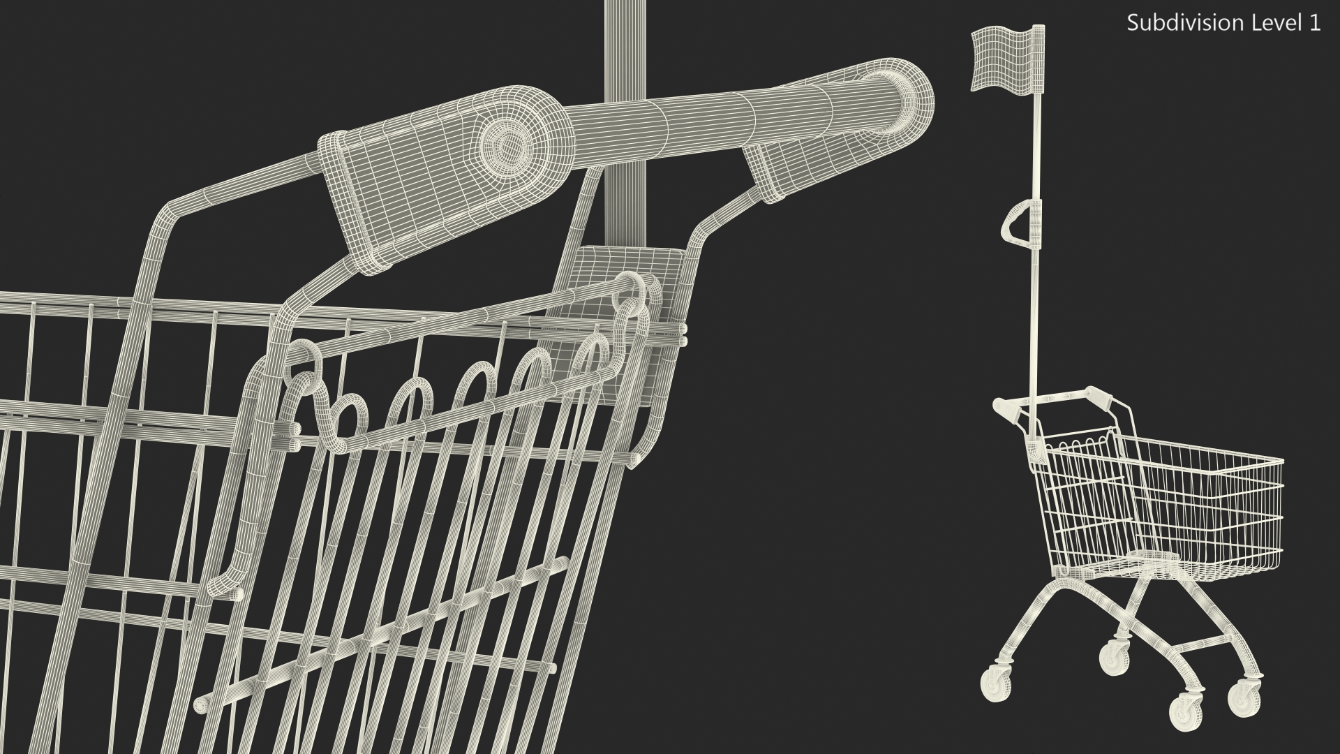 Kid Size Shopping Cart 3D