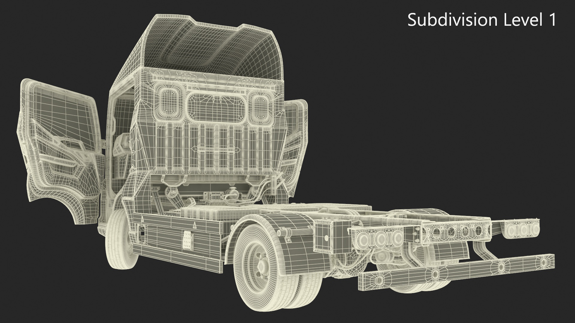 Electric Truck BYD ETM6 Chassis White Rigged 3D model