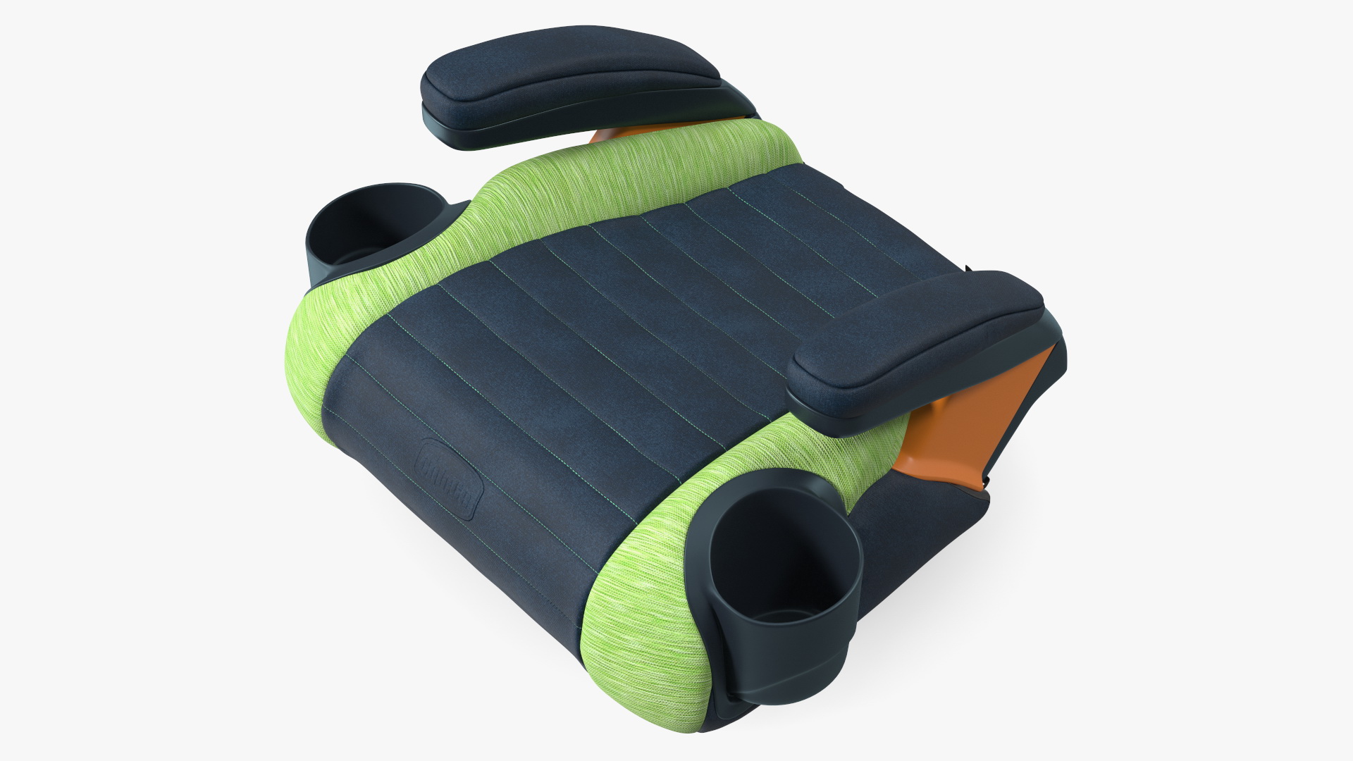 Child Car Seat Without Backrest Green 3D