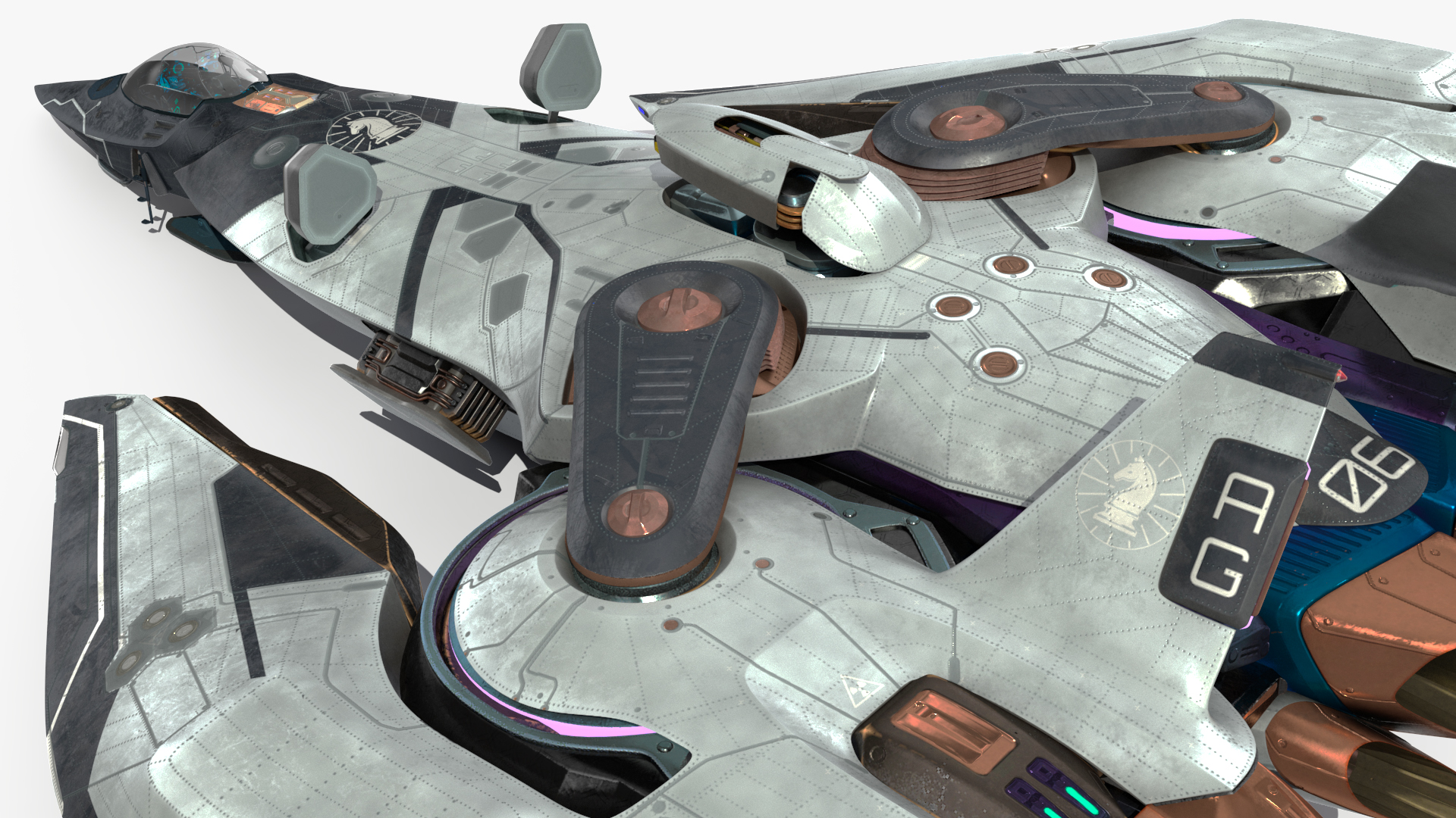 Sci Fi Fighter Jet Black 3D model