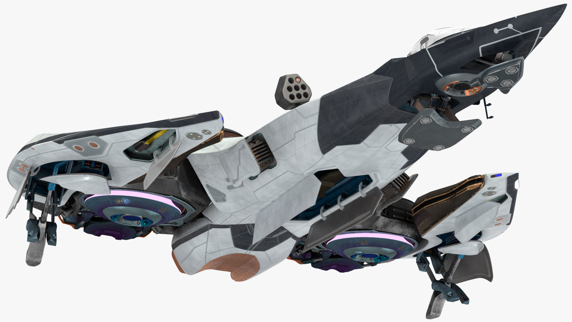 Sci Fi Fighter Jet Black 3D model