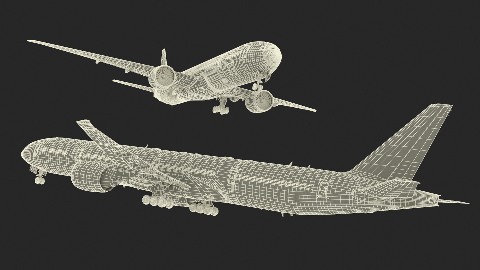 3D Boeing 777 United Airlines Rigged model