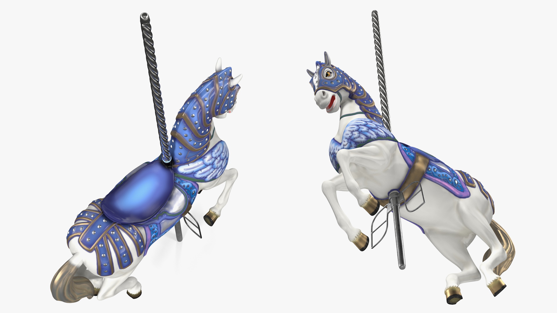 Carousel Horse Blue 3D model